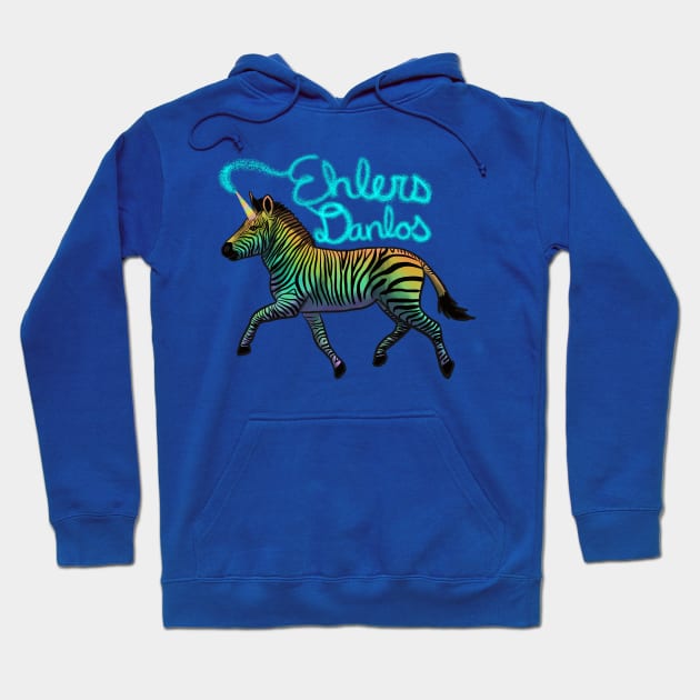 Ehlers Danlos Rainbow Zebracorn Hoodie by Art-by-Sanna